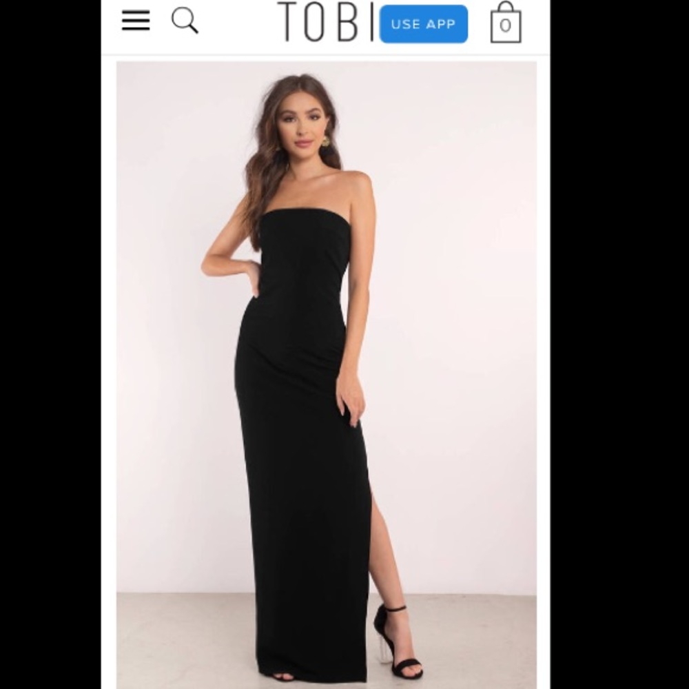 JOSEPHINE BLACK STRAPLESS MAXI DRESS